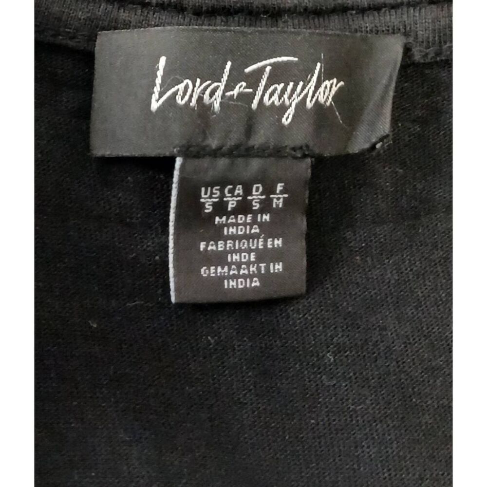 Lord Taylor womens small black shift dress soft modal black tan stretch - Picture 6 of 9